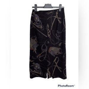 Vintage equestrian virgin wool long skirt hammer